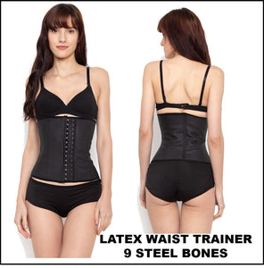 WAIST TRAINER - Latex Waist Trainer for Slimming and Gym Use (9 Boned)
