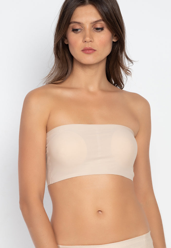 Seamless Bandeau Tube Bra - Strapless Bralette Padded Stretch Top Bra, Tube Top, Cami Top - One Size