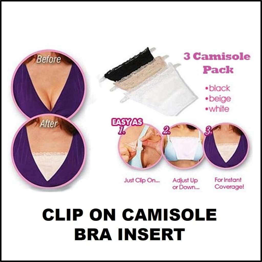 Clip on Camisole Bra Inserts (3-pc pack)