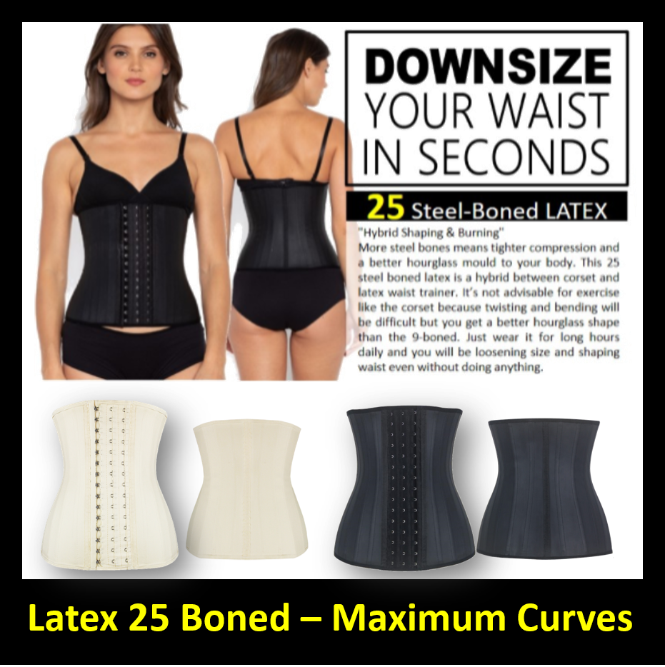 WAIST TRAINERS - 25 Boned Ultimate Latex Waist Trainer for Slimming, Shape and Curve
