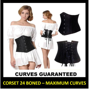 Waist Trainer - Slimming Corset 24 Boned - Best for Shaping and Curves