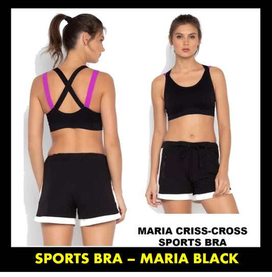 Sports Bra - Maria Criss Cross Bra Black