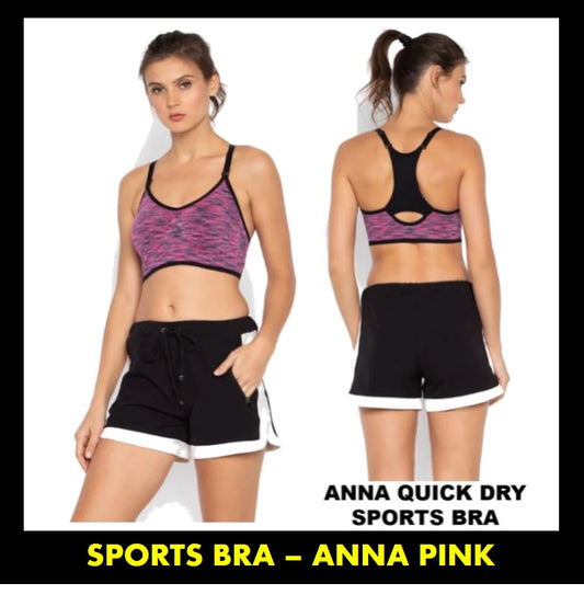 Sports Bra  - Anna Quick Dry Pink