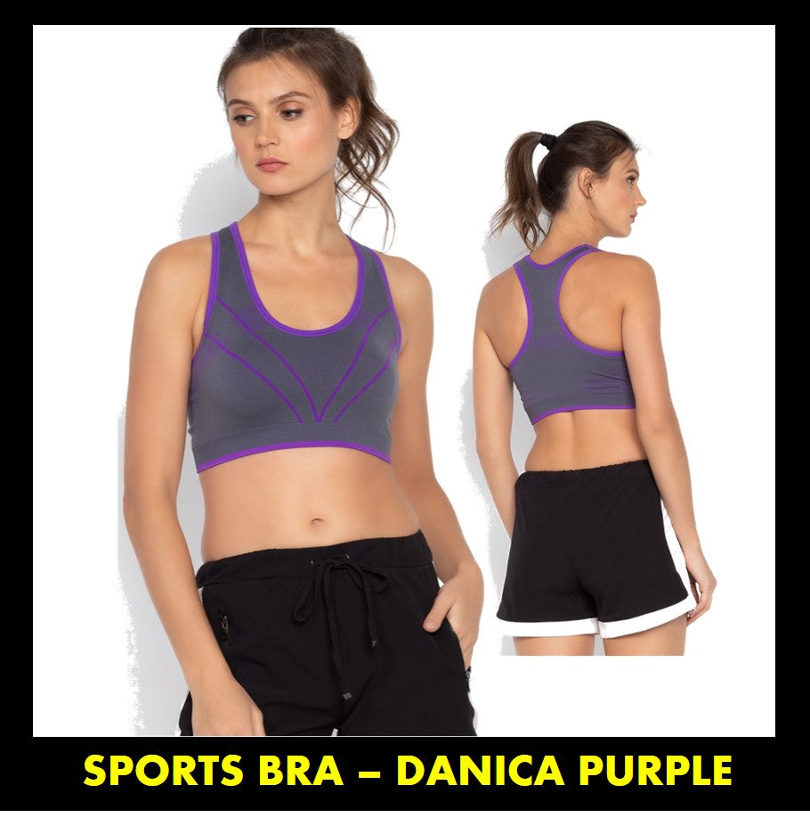 Sports Bra - Danica Racerback Purple
